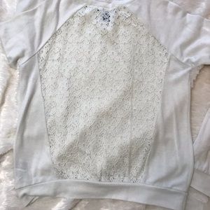Lace back sweater top